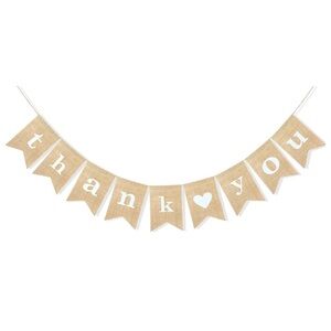 Thank you burlap banner